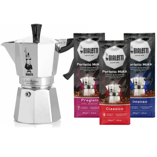 Bialetti Moka Express + Bialetti koffiepakket