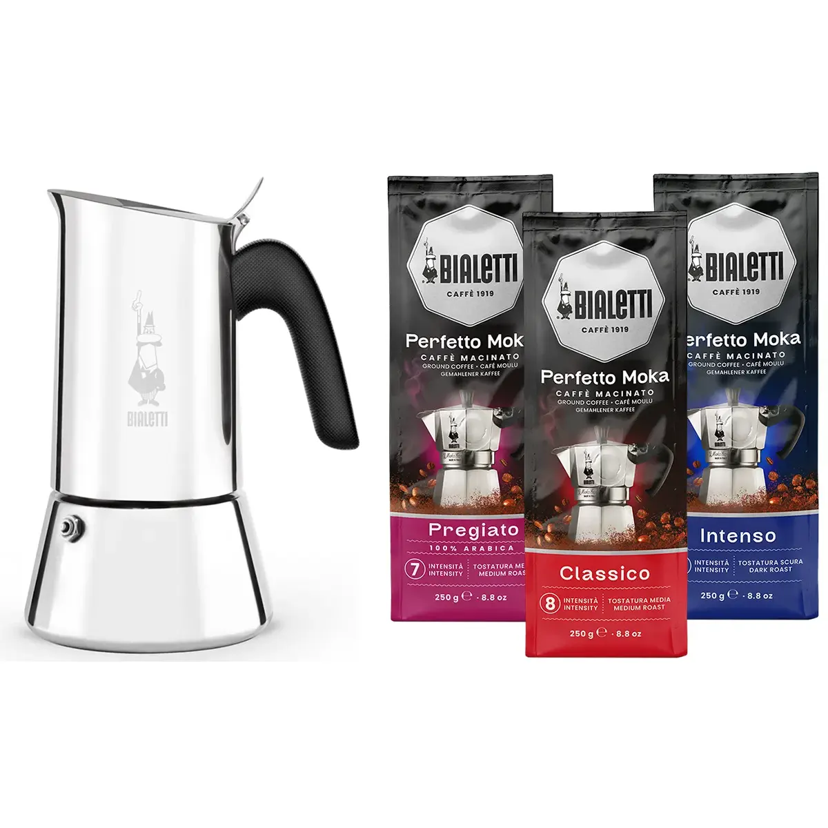 Bialetti Venus + Bialetti koffie proefpakket