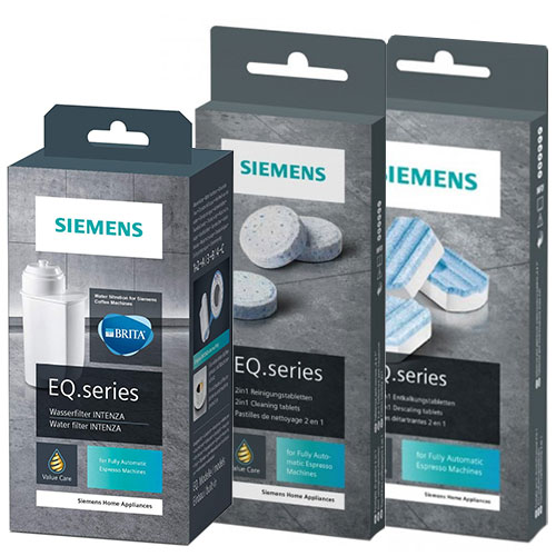 Siemens EQ waterfilter + Reiniging + Ontkalkingstabletten