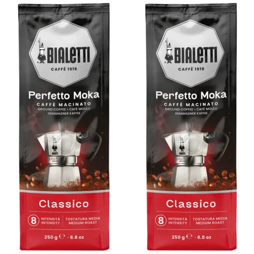 Bialetti Perfetto Moka Classico gemalen koffie 2 x 250 gram
