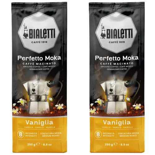 Bialetti Perfetto Moka Vaniglia gemalen koffie 2 x 250 gram