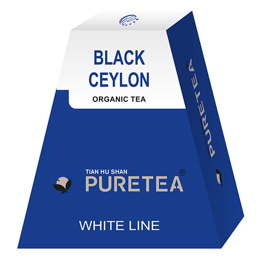 PURETEA Black Ceylon white line