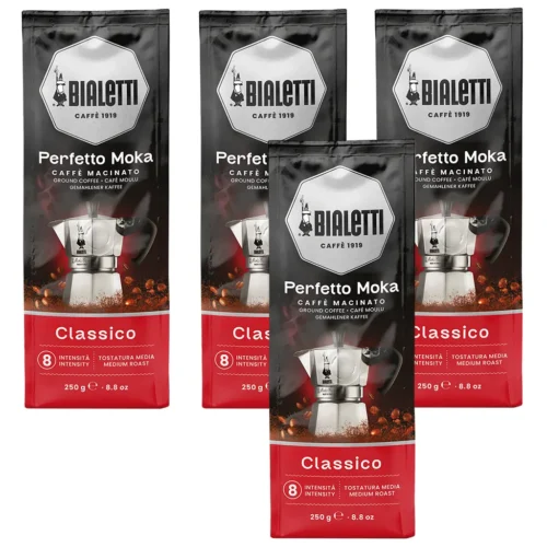 Bialetti Perfetto Moka Classico gemalen koffie 4 x 250 gram