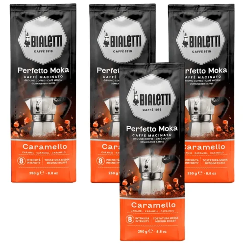 Bialetti Perfetto Moka Caramello gemalen koffie 4 x 250 gram