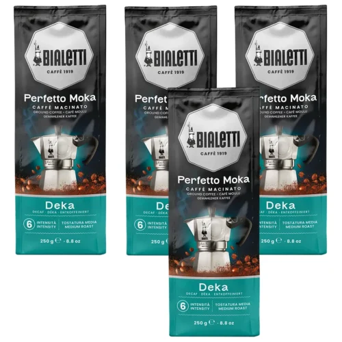 Bialetti Perfetto Moka Deka gemalen koffie 4 x 250 gram
