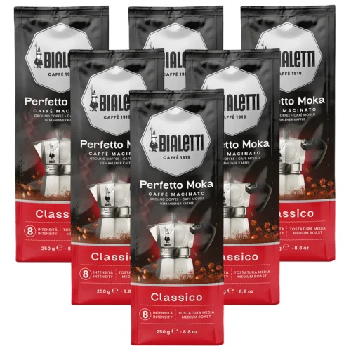 Bialetti Perfetto Moka Classico gemalen koffie 6 x 250 gram