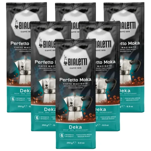 Bialetti Perfetto Moka Deka gemalen koffie 6 x 250 gram