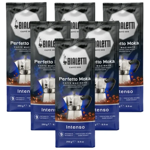 Bialetti Perfetto Moka Intenso gemalen koffie 6 x 250 gram